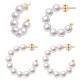thumbnail image 1 of Pearl Hoop Earrings for Women Small Pearl Hoop Earrings Gold Plated Open Large Circle Round Pearl Earrings Jewelry Birthday Gift for Women, 1 of 5