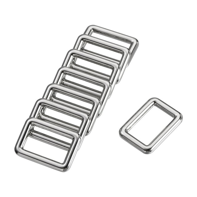 Unique Bargains 25x15mm Rectangle Buckles Zinc Alloy Silver Tone 8Pack