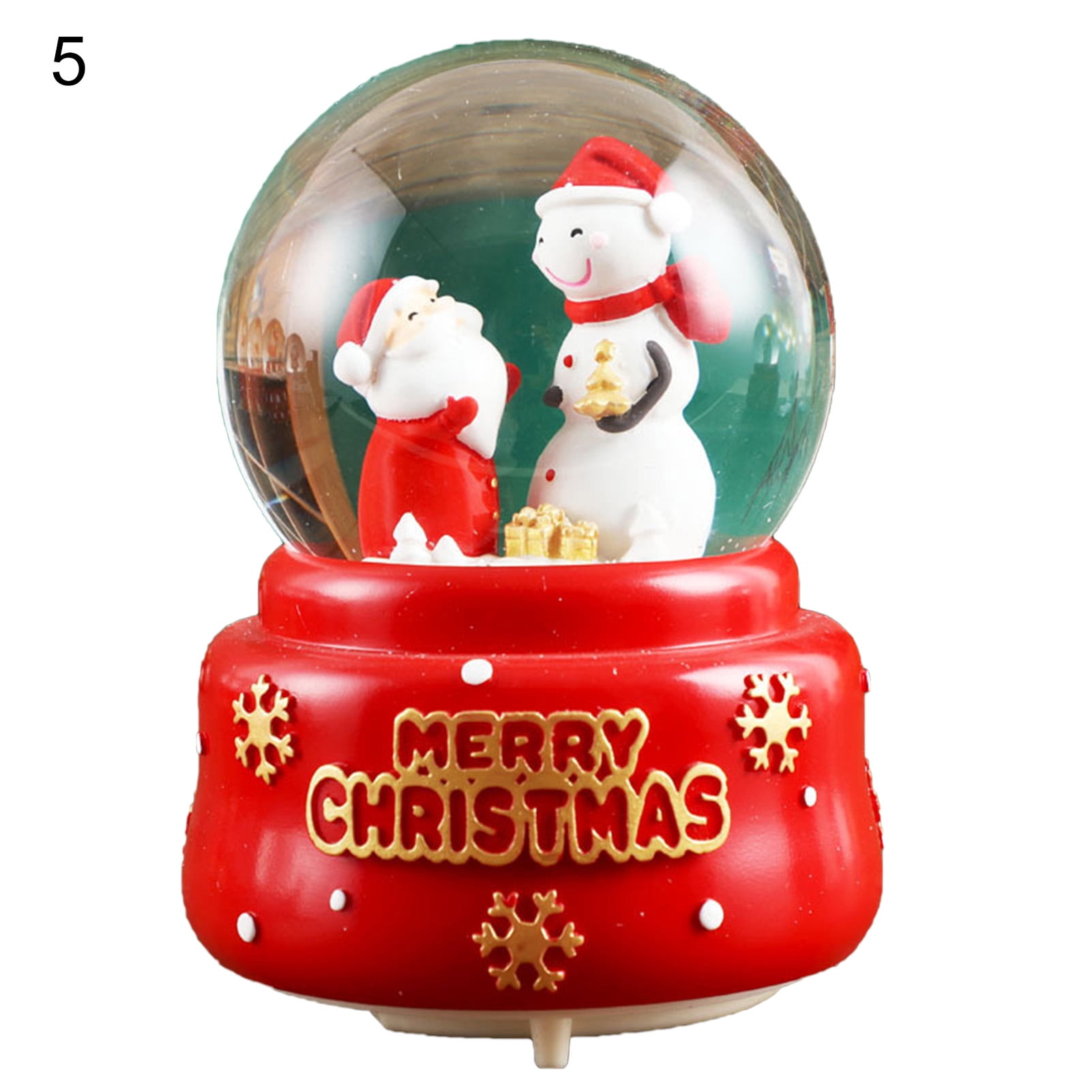 Music Snow Globe Rotating Design Lovely Glowing Crafts Resin