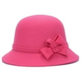 thumbnail image 1 of Hat  Cap Solid Color Comfortable Faux Wool Wide Brim Hat for Tea party, 1 of 6