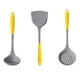 thumbnail image 3 of 1 set mango de acero inoxidable silicona práctico utensilios de cocina (gris amarillo), 3 of 5
