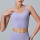 thumbnail image 4 of Ropa interior deportiva para mujer Chaleco de entrenamiento con almohadilla cruzada en la espalda Top desnudo de soporte medio para mujer - Púrpura claro, 4 of 6