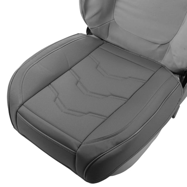 Funda para asiento de coche Unique Bargains, almohadilla inferior gris de cuero sintético con patrón de polígonos perforados, cojín semi-envuelto 3D universal para coche SUV camión 1 Pc