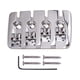 thumbnail image 4 of puente de bajo eléctrico plateado llave de tornillos 3,34 x Plata shamjiam Puente de silla de montar de 4 cuerdas, 4 of 6