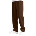 thumbnail image 2 of newwalpole Girls Wide Straight Leg Loose Sweatpants Elastic Waist Drawstring Jogger Pants Coffee for Size 9-10 Years, 2 of 5