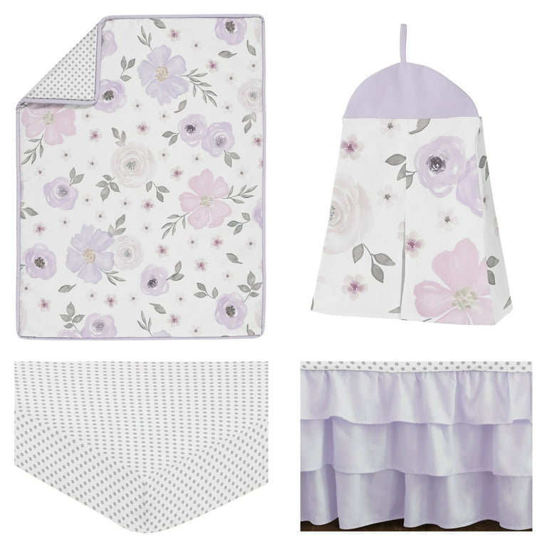 Sweet jojo watercolor floral crib bedding hot sale