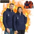 thumbnail image 2 of Lovskoo Women's and Men's Heated Jacket Long Sleeve Usb Intelligent Constant Temperature Heated Windproof Plus Size Coat with Winter 21 Heated Zones Coat Quilted Jacket Blue, 2 of 9