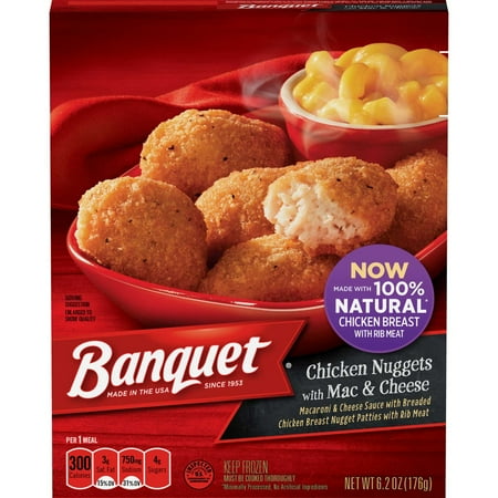 (12 Pack) Banquet Basic Chicken Nuggets With Mac & Cheese Meal 6.2 oz.