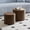 Walnut, variant on YWEN Round Storage Side Table Set of 2, Nesting Coffee Tables with Hidden Storage, Modern Wood Accent End Table for Living Room, Bedroom, Small Space, Minimalist Bedside Table, No Assembly