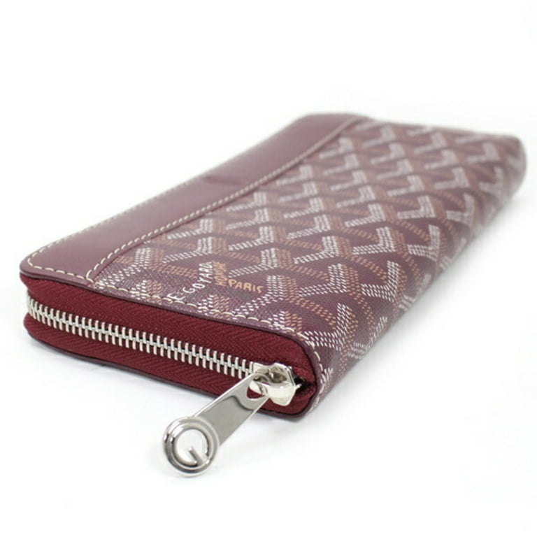 Pre Owned Goyard Long Wallet Round Zip Around Matignon GM APMZIP Herringbone Men s Canvas Leather Bordeaux GOYARD TK2262 Walmart