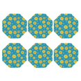 thumbnail image 2 of Pofeuu Bee Sunflower Print Leather Coasters Set of 6, Round Cups Mugs Mat Pad for Home Kitchen Heat Resistant Drink Coasters,Octagon, 2 of 7