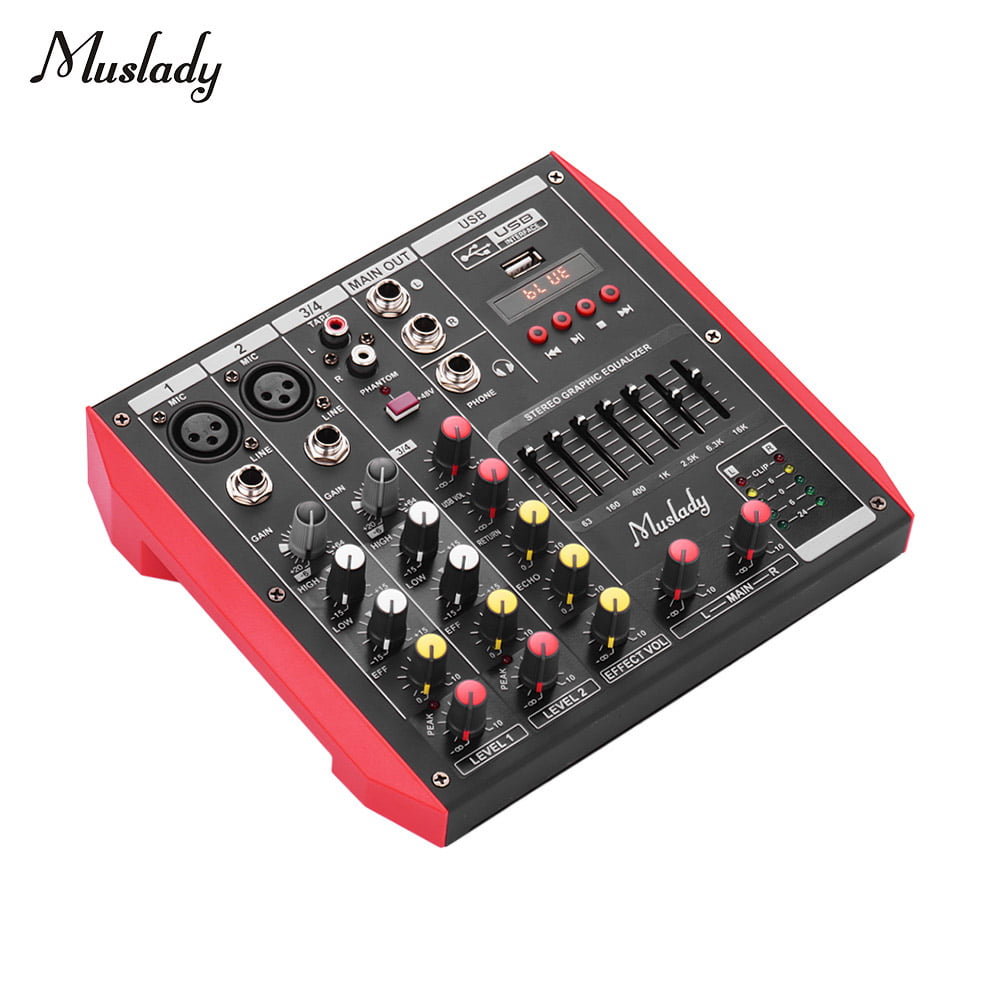 Creed Job offer Conjugate Muslady D6 Portable 6-Channel Mixing Console Mixer 7-band EQ Built-in 48V  Phantom Power Supports BT Connection USB MP3 Player for Music Recording DJ  Network Live Broadcast Karaoke - Walmart.com