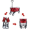 thumbnail image 4 of Toytexx Chariot Utilitaire Pliant avec Capacité de 176 Lb, Chariot Pliable avec Roues à 360° et Poignée Réglable pour Magasinage, Camping, Usage Extérieur, Rouge, 4 of 4
