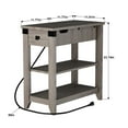 thumbnail image 6 of Narrow End Table with Charging Station, Wood Flip Top Side Table for Living Room Bedroom, Farmhouse Gray, 6 of 7