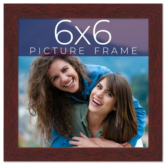 6x6 Frame Brown Solid Wood Picture Frame Width 0.75 Inches | Interior Frame Depth 0.5 Inches |
