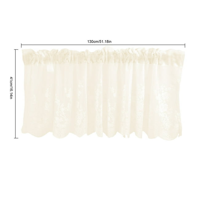 Xingzhi Lace Cafe Kitchen Ruffle Window Drape Valance Semi Transparent Voile Curtains Window Treatment