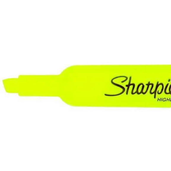 1pack Sharpie 25025 Smear Guard Highlighter, Chisel Tip Fluorescent Yellow PK12