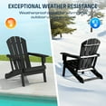 thumbnail image 6 of Hidpriva 2PC Folding Adirondack Chair, HDPE All-Weather Resistant Patio Chair, Oversized Folding Eco-Friendly Chair for Outdoor, Patio, Lawn, Garden, Backyard Deck, Fire Pit, Black, 6 of 6