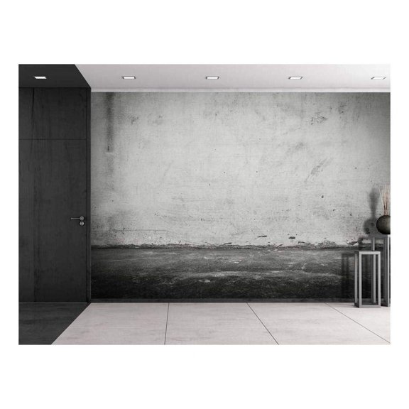 wall26 - Black and Gray Grungy Painted on Wall - Wall Mural, Removable Vinyl Wallpaper, Home Decor - 100x144 inches