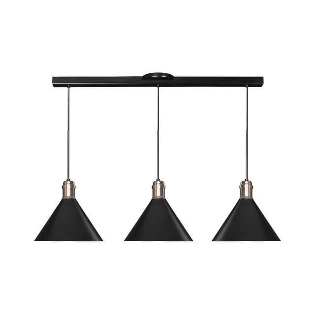 Luminario Colgante Maxxi 3 Campanas Metal Negro MX-CL7020/S/3