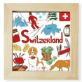 thumbnail image 1 of Pantalla de escritorio de pared Unbranded bandera nacional Suiza marco cuadrado 8 x 8, 1 of 4