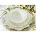 thumbnail image 4 of " OCCASIONS " 40 Plates Pack, Heavyweight Disposable Wedding Party Plastic Plates (8'' Appetizer/Dessert Plate, Imperial White and Gold), 4 of 11