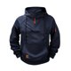 thumbnail image 1 of Ceisia Men's Solid Color Raglan Half-Zip Multi-Pocket Hooded Sweatshirt Navy XL Gifts, 1 of 6