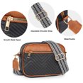 thumbnail image 3 of EXTREE Crossbody Bags for Women, Shoulder Handbags with Wide Strap, Trendy Design Shoulder Purse for Travel, Black&Brown, 3 of 8