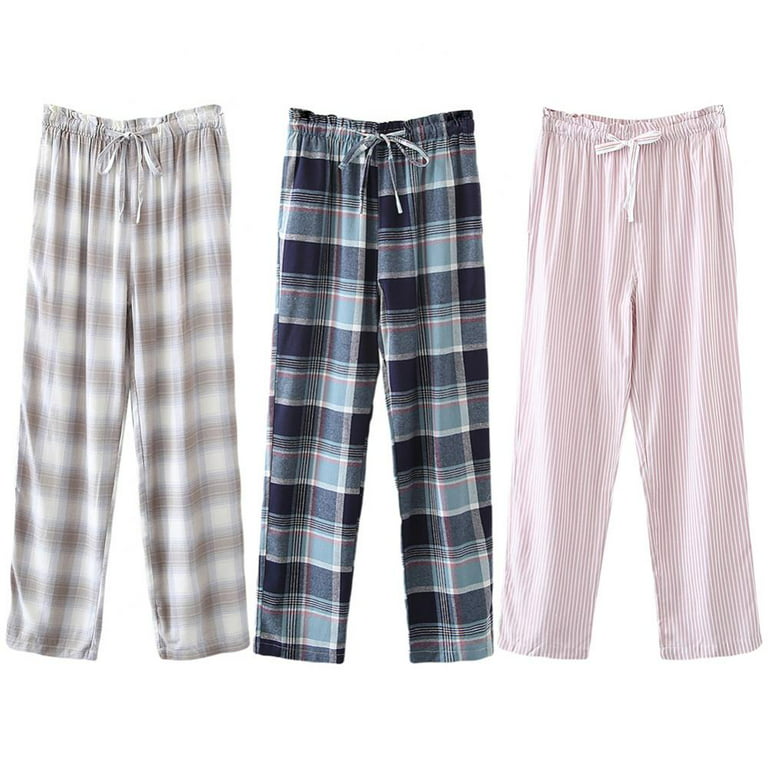 100% Cotton Plaid Pajama Pants for Women- Soft Comfortable Casual