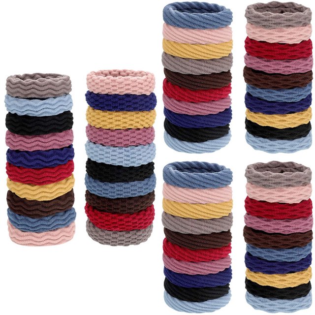 Guardurnaity 60 piezas de lazos elásticos gruesos para el cabello sin costuras, coleta para Fitness, soporte para banquete, banda elástica para el cabello, Accesorio para el cabello Guardurnaity BFH000073-01