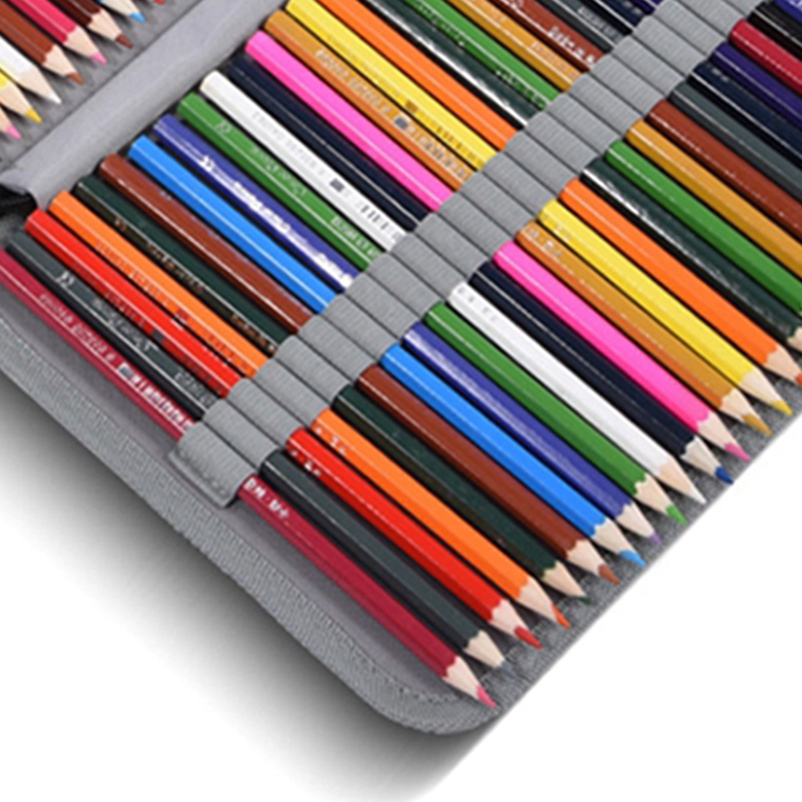 Riousery Large Capacity 150 Slots PU Leather Pencil Case Organizer, Portable Colored Pen Zipper Pouch Bag with Handle for Artists and Students, Black (11.22 inches / 28.5 cm)