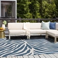 thumbnail image 4 of Unique Loom Outdoor Safari Collection Area Rug - Tsavo (10' Square Blue/Ivory), 4 of 12