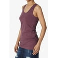 thumbnail image 3 of TheMogan Women's Basic Scoop Neck Racerback Stretch Cotton Tank Top Sleeveless Sporty Tee Dusty Plum XL, 3 of 7