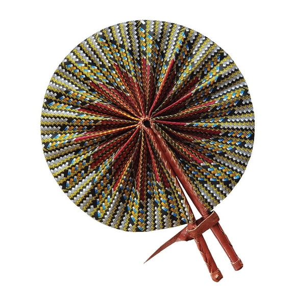 Dupsie's Anan African Kente Print Folding Handheld Hand Fan Hand-Crafted
