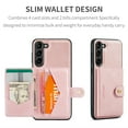 thumbnail image 6 of 2 in 1 Detachable Wallet Back Cover for Samsung Galaxy S24 FE Leather Case with Card Holder Pocket Slim Phone Cases for Samsung Galaxy S24 FE, Pink, 6 of 8