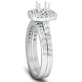 thumbnail image 2 of Pompeii 3/4Ct Double Cushion Halo Diamond Engagement Ring Setting Mount 14k White Gold, 2 of 4