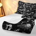 thumbnail image 4 of Homewish Gothic Moths Skull Quilt King,Spooky Botanical Mushroom King Coverlet Set,Black Gray,Black Reversible,3 Pieces, 4 of 7