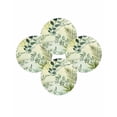 thumbnail image 7 of 13 Inch Round Placemats Set of 4, Green Blue Leaves Non Slip Heat Insulation PP Table Mats, Summer Botanical Farmhouse Watercolor Leaf Washable Place Mats for Kitchen Dining Party Table Decor, 7 of 7