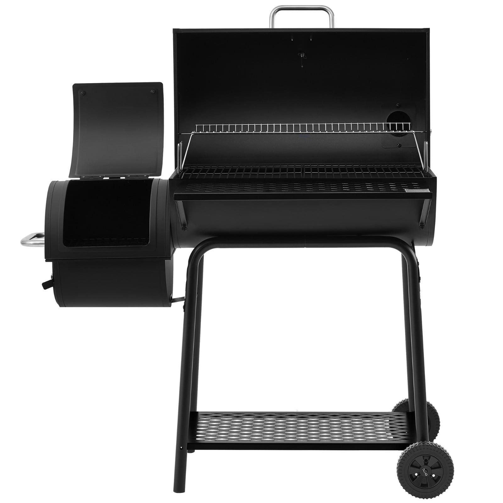 28-Inch Barrel Charcoal Grill with Offset Smoker,855 Sq, Black