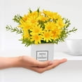 thumbnail image 2 of Artificial Flowers, Daisy Flower with Vase Silky Artificial Daisies Bouquet Fake Plant Bonsai for Home Office Wedding Decoration, Table Centerpieces Arrangement, Windowsill Decor, Yellow, 2 of 7