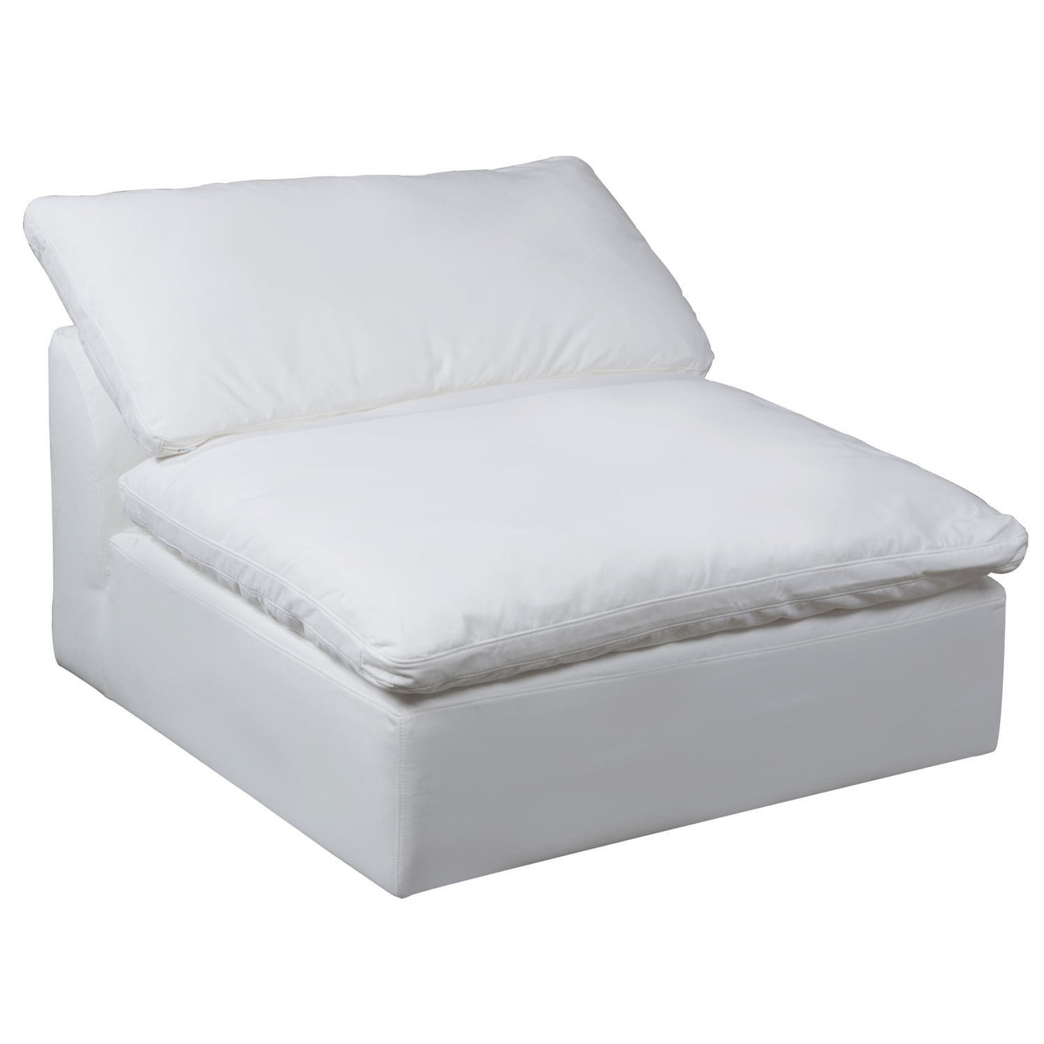 Sunset Trading Puff 5-Piece L-Shape Fabric Slipcover Sectional in White