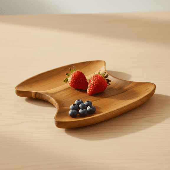 Decorative Wooden Serving Platter, 7.48 x 5.51 inches, Tray for Coffee Table, Home Decor Wooden Serving Office Home Decor Decorative Serving Trays Coffee Table, BBQ, Party