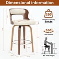 thumbnail image 6 of FANCROU 26 inch Swivel Counter Height Bar Stools Set Of 2, PU Leather Seat With Bentwood Back And Legs, Beigegrey, 6 of 8