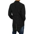 thumbnail image 3 of Ma Croix Mens Long Tail Jacket Lightweight Casual Bomber Windbreaker Collarless Slim Coat Outerwear, 3 of 5