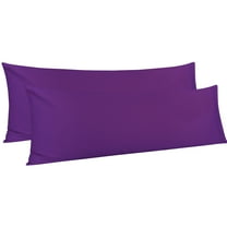 NTBAY 2 Pack 100% Egyptian Cotton Body Pillowcase with Envelope Closure,Soft and Easy Care Long Body Pillow Cover, 20" x 54", Purple