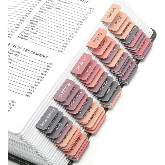 Mr. Pen- Bible Tabs, 75 Tabs, Sunset Shades, Vintage, Laminated Bible Tabs for Women and Men