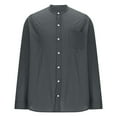 thumbnail image 4 of Tidyack,Bestselling,Men Casual Linen Long Sleeve Shirt, Button Down Collar, Pockets, Beach Summer Wear, Breathable Fabric, For Travel, Lightweight Design, Relaxed Fit, Outdoor Activities, 4 of 6