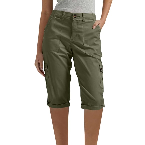 Soki Capris pour Femmes avec Poches Pantalons Capri Décontractés Légers Pantalons Cargo Amples pour Randonnée