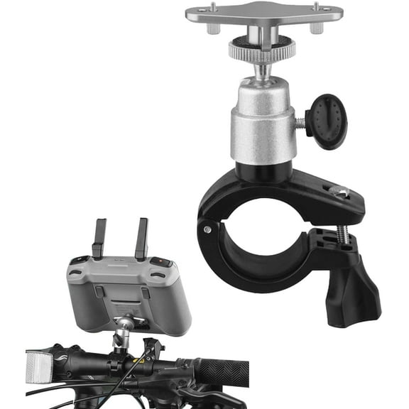 Bike Holder Mount Adapter for DJI RC/RC2 Controller Bike Bicycle Handlebar Mount Holder Clamp Clip Base Compatible for DJI Mini 4 Pro/Mini 3 Pro Drone with Screen Remote Control 1/4 Screw