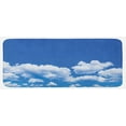 thumbnail image 1 of Landscape Kitchen Mat, Floating Clouds in the Sky on a Sunny Day Summertime Natural Scene Picture Print, Plush Decorative Kitchen Mat with Non Slip Backing, 47" X 19", White Blue, by Ambesonne, 1 of 1